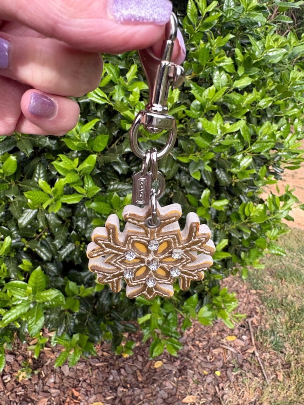 Coach rare Gold Snowflake With Rhinestones EUC - Picture 6 of 7